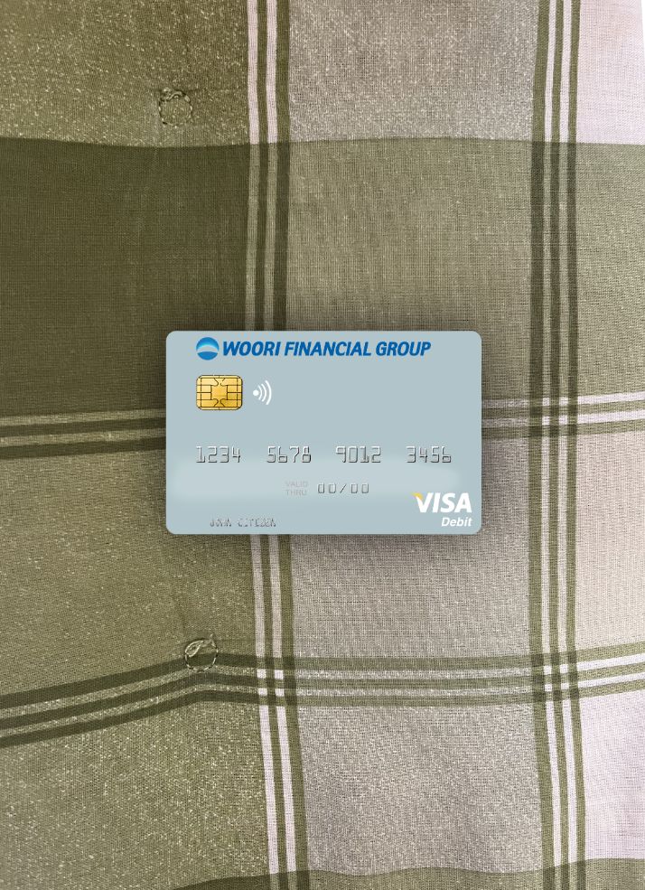 Download South Korea Woori Financial Group visa debit card photolook front Photoshop template